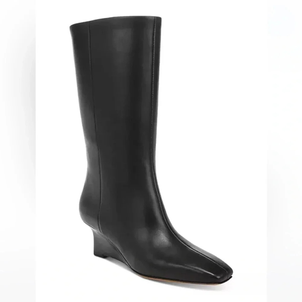 NEW Vince Beverly Square Toe Wedge Boot size 6